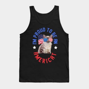 I'm Proud To Be An Americat - Funny Cat Tank Top